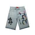 TGC Denim Jorts (premium leather crosses)