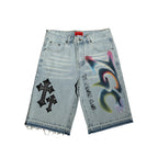 TGC Denim Jorts (premium leather crosses)