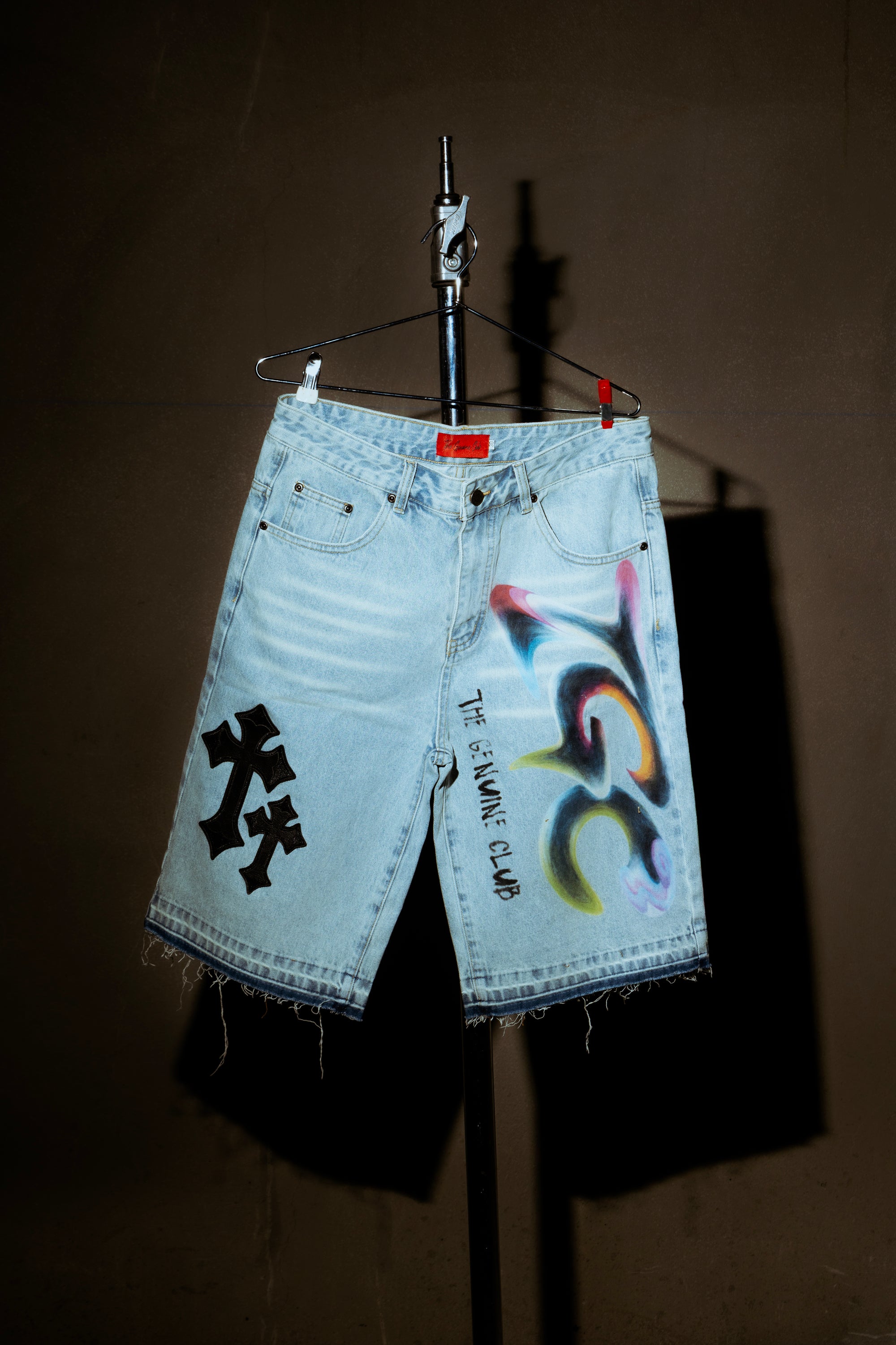 TGC Denim Jorts (premium leather crosses)
